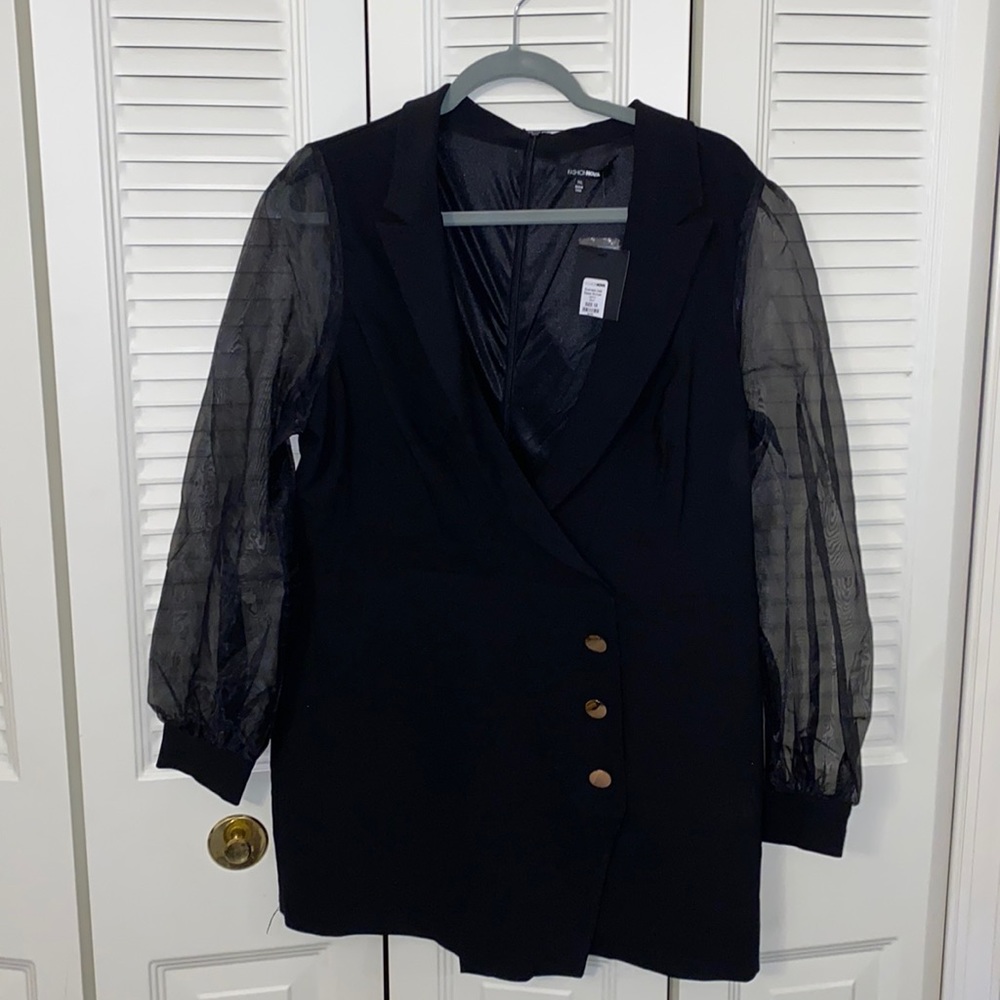 Black Romper with gold buttons